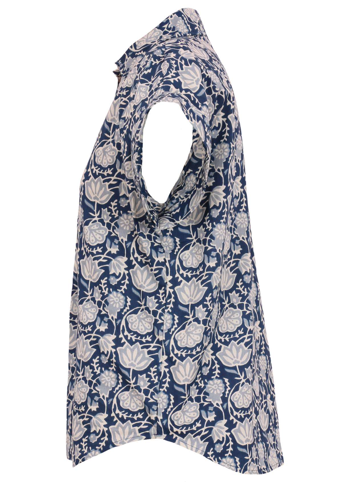 Aria Top Indigo side mannequin photo