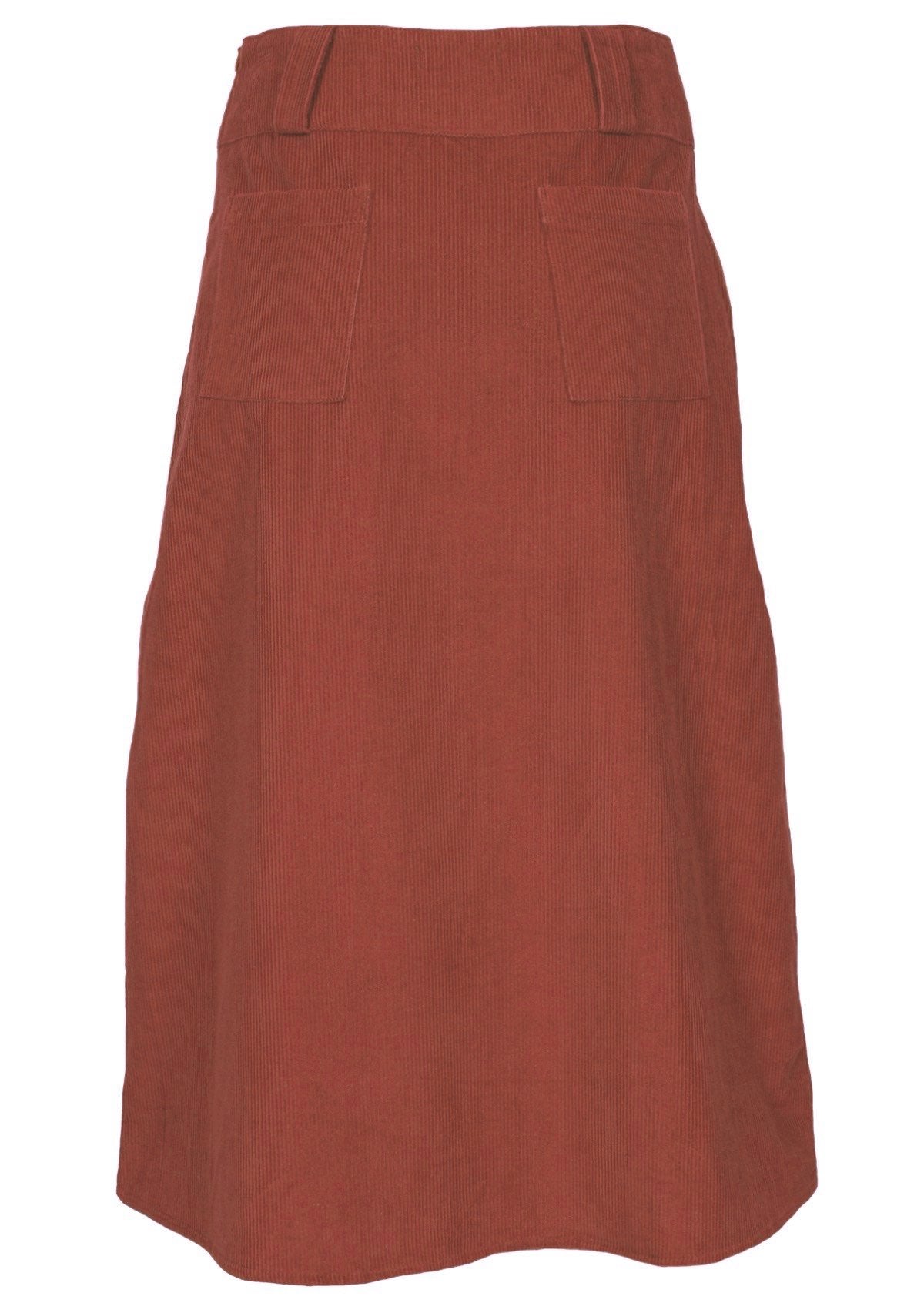 Belt Loop Skirt Corduroy Burnt Henna