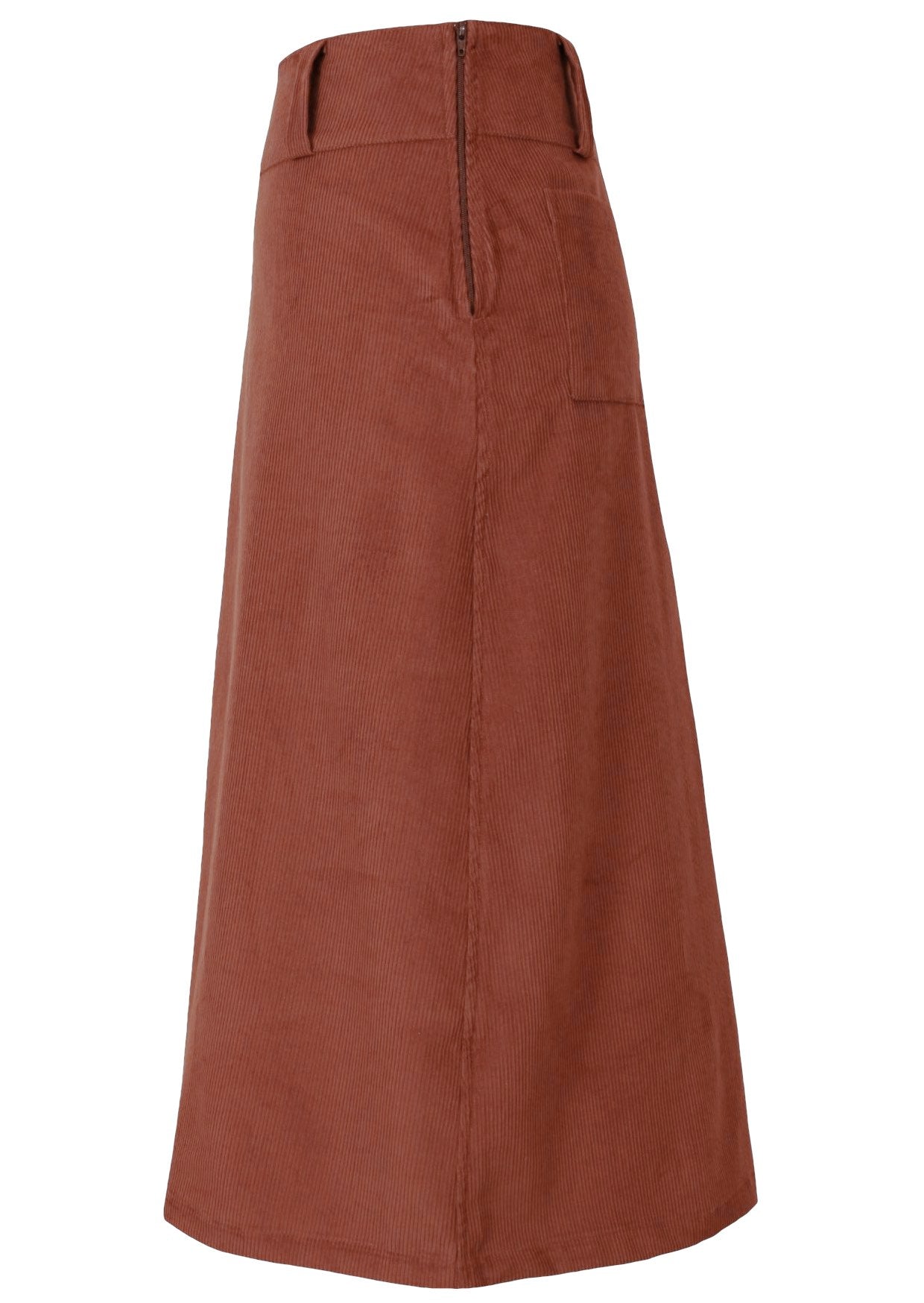 Belt Loop Skirt Corduroy Burnt Henna