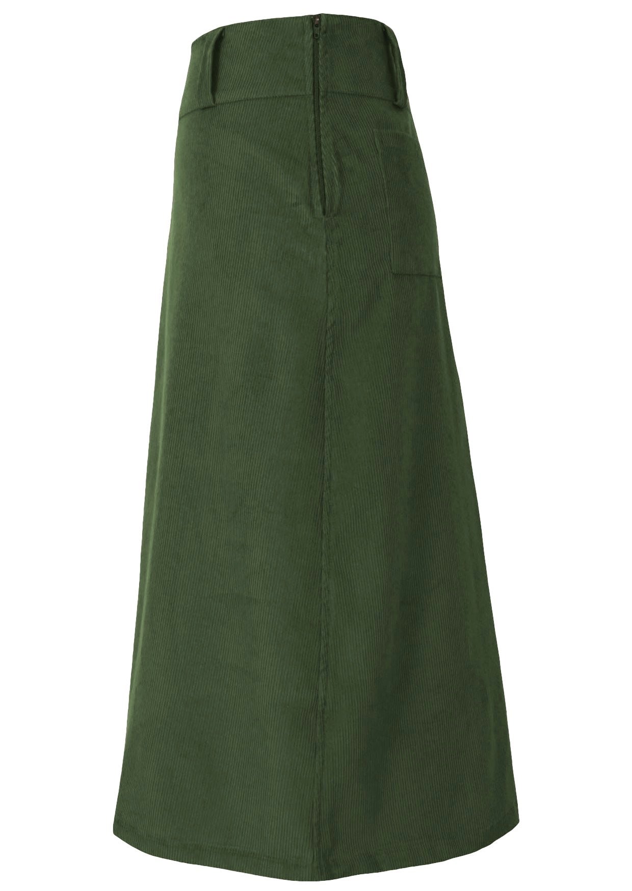 Belt Loop Skirt Corduroy Green