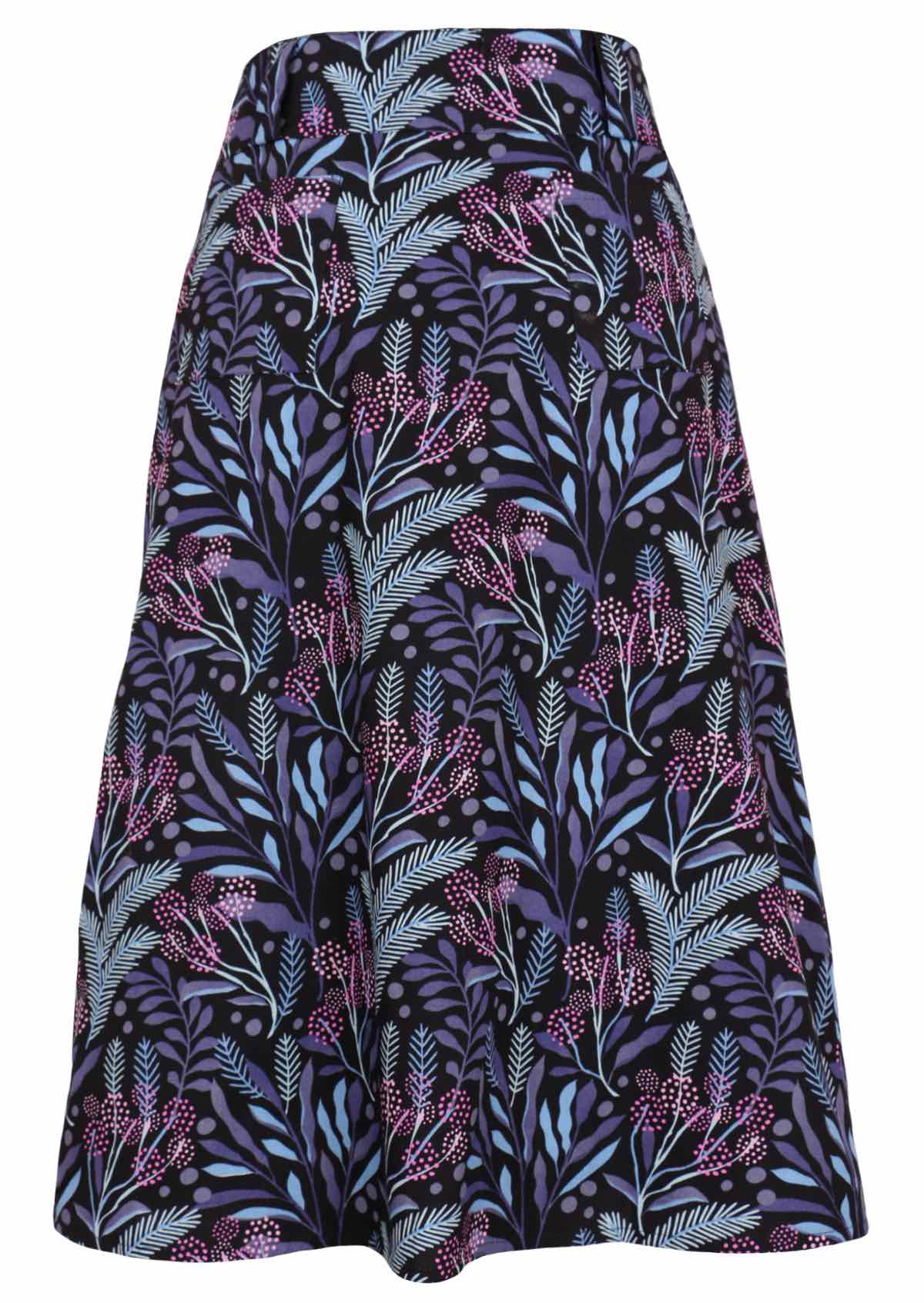 Cotton midi length skirt with back pockets