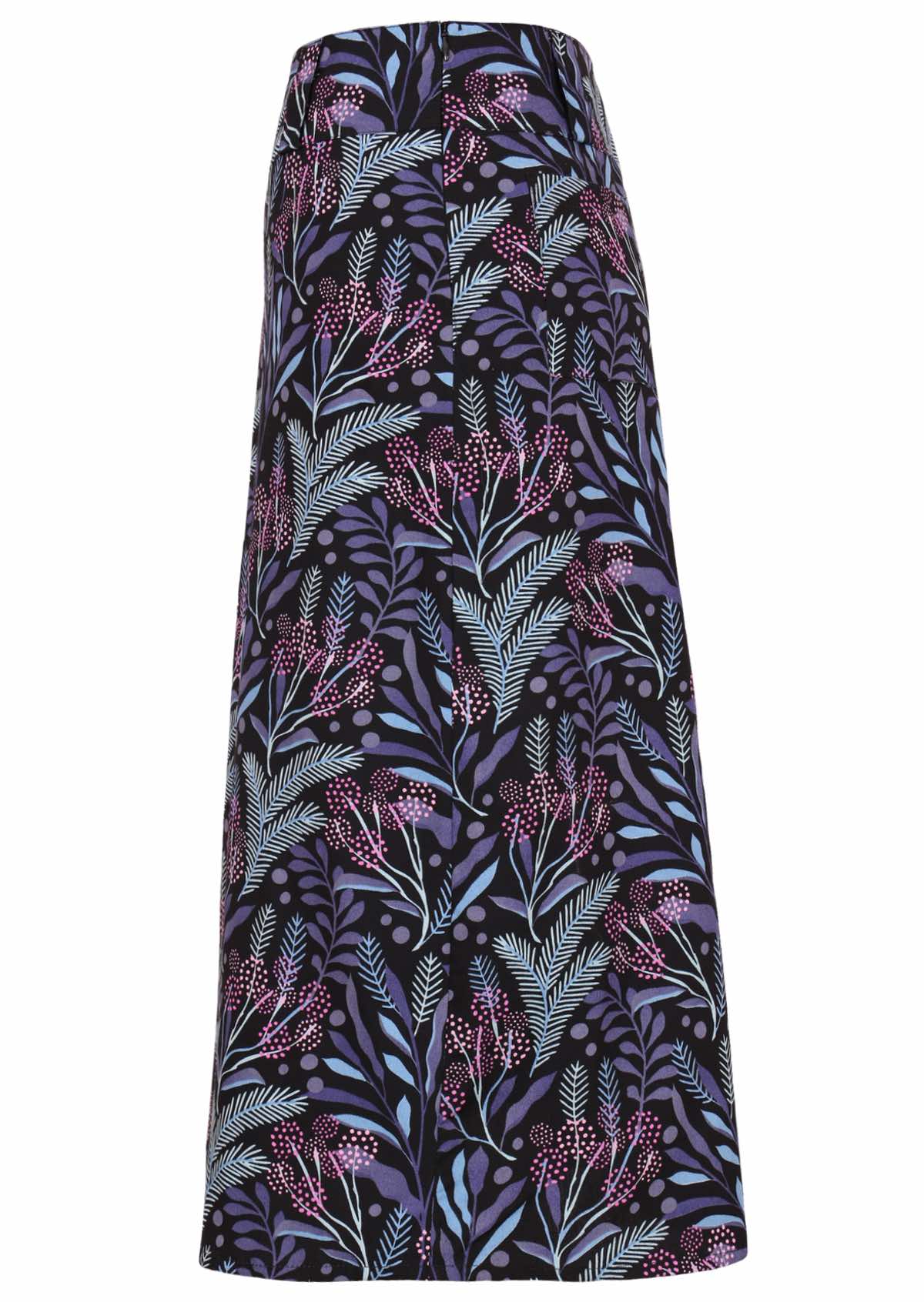 Midi length cotton skirt with hidden side zip