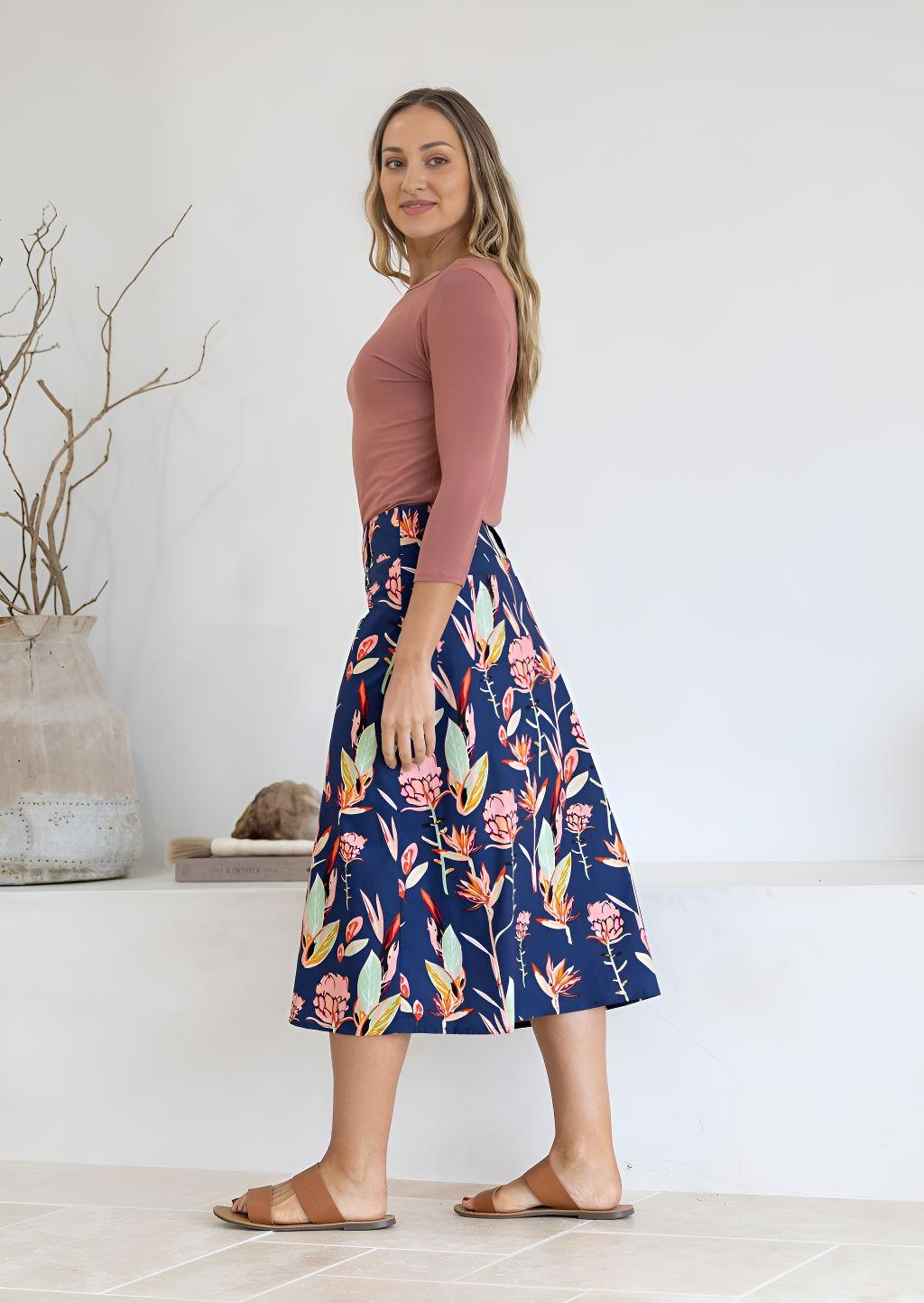 Belt Loop Skirt Bird of Paradise