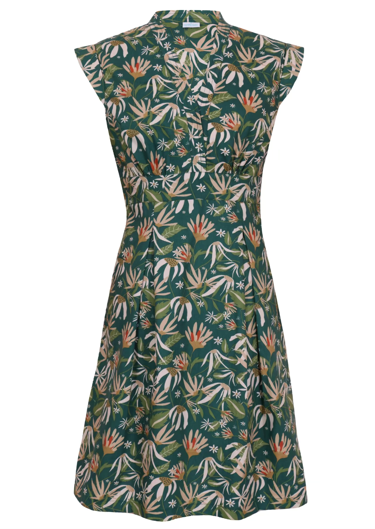 Billie dress Flannel Flower floral dress with dark green background 100 percent cotton retro style