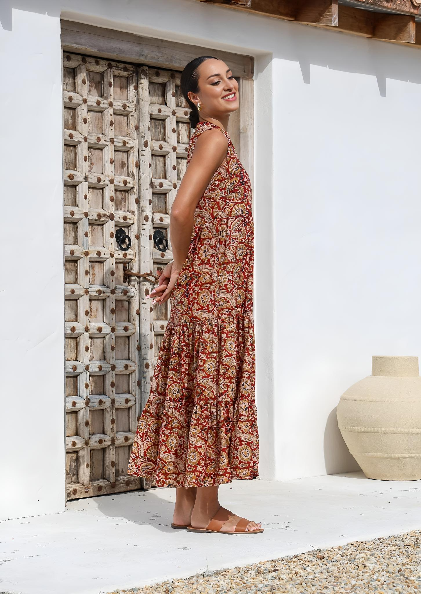 Boho Tiered Maxi Dress Mayur