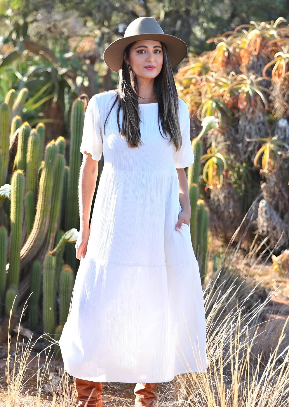Claudia Dress Natural White
