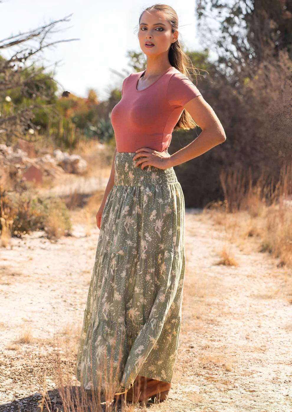 Dawn Maxi Skirt Cascade