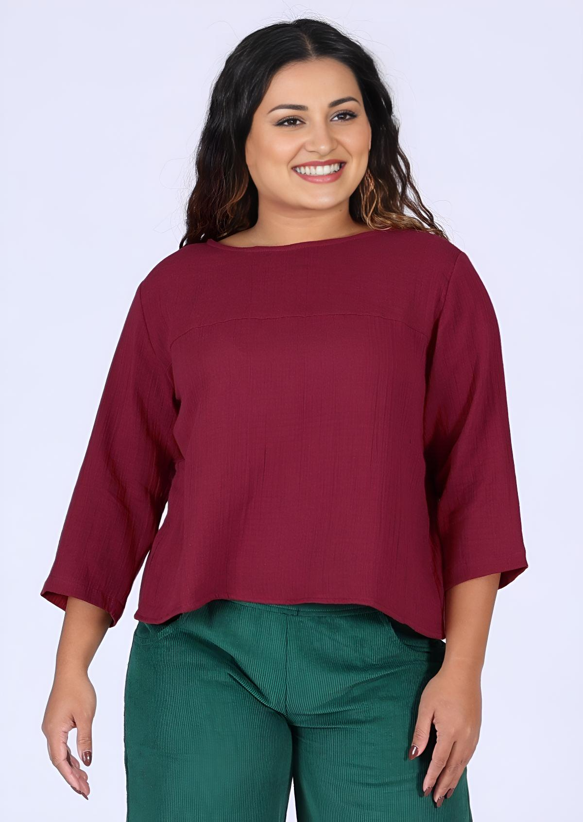 Demi Top Tibetan Red