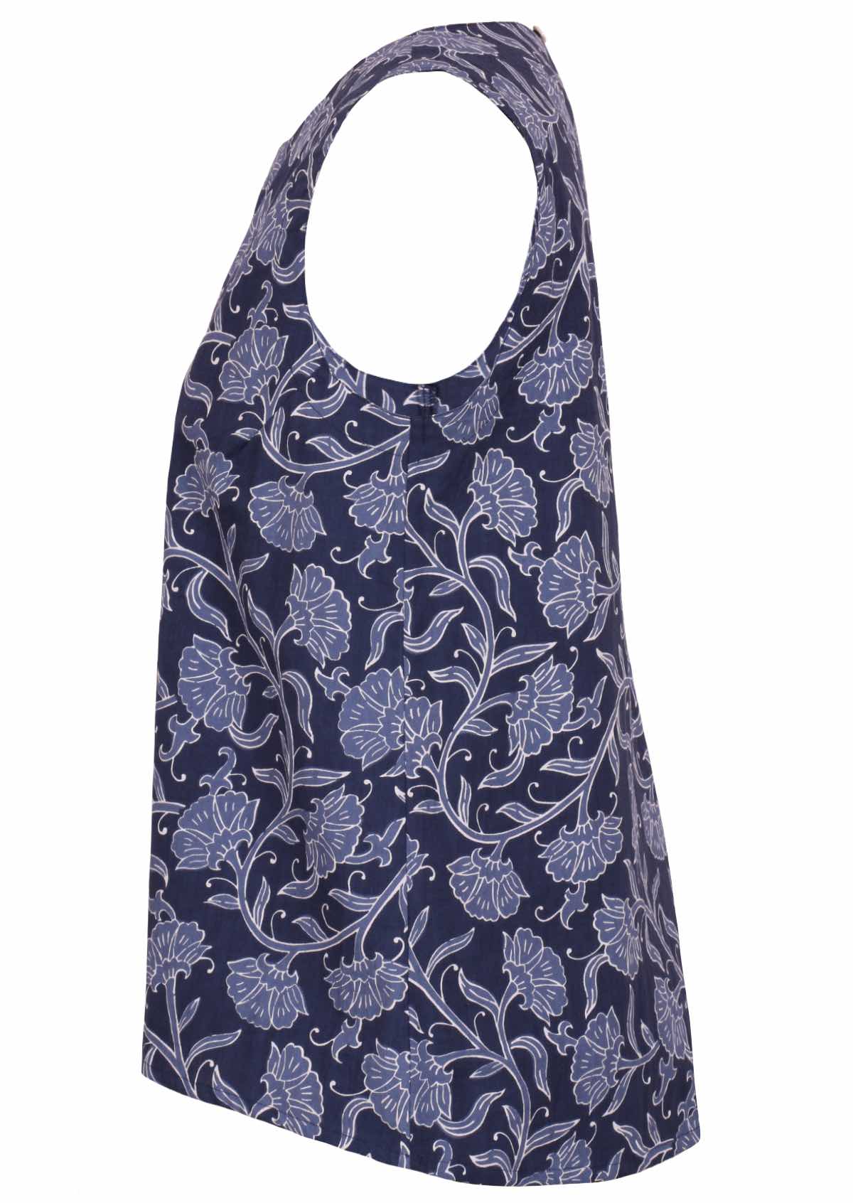 Eden top Neela 100 percent cotton sleeveless blouse side view