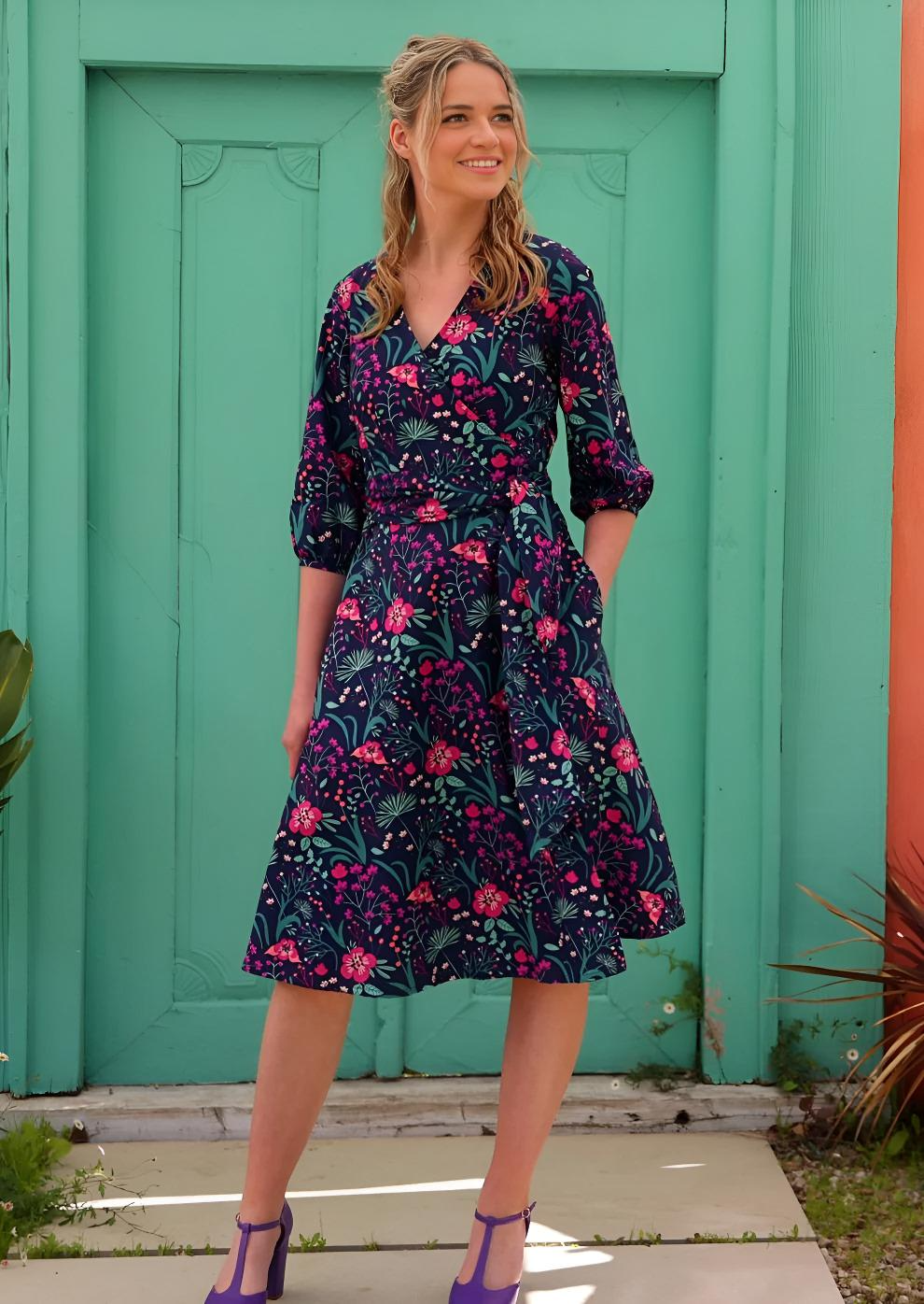 Ella Wrap Dress Dianthus