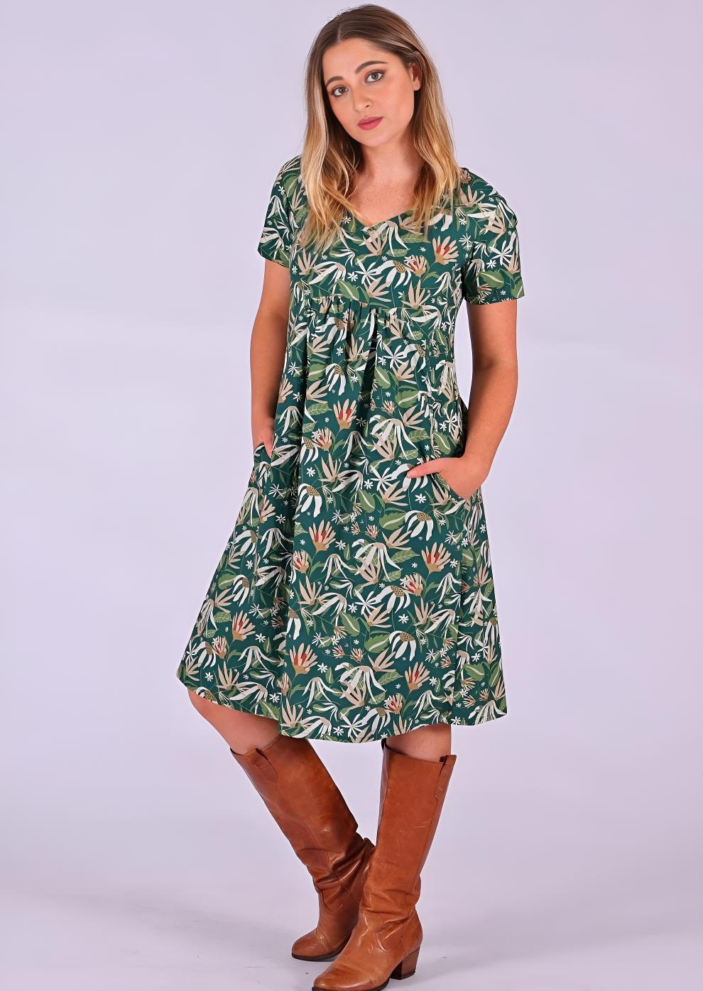 Etta Dress Flannel Flower