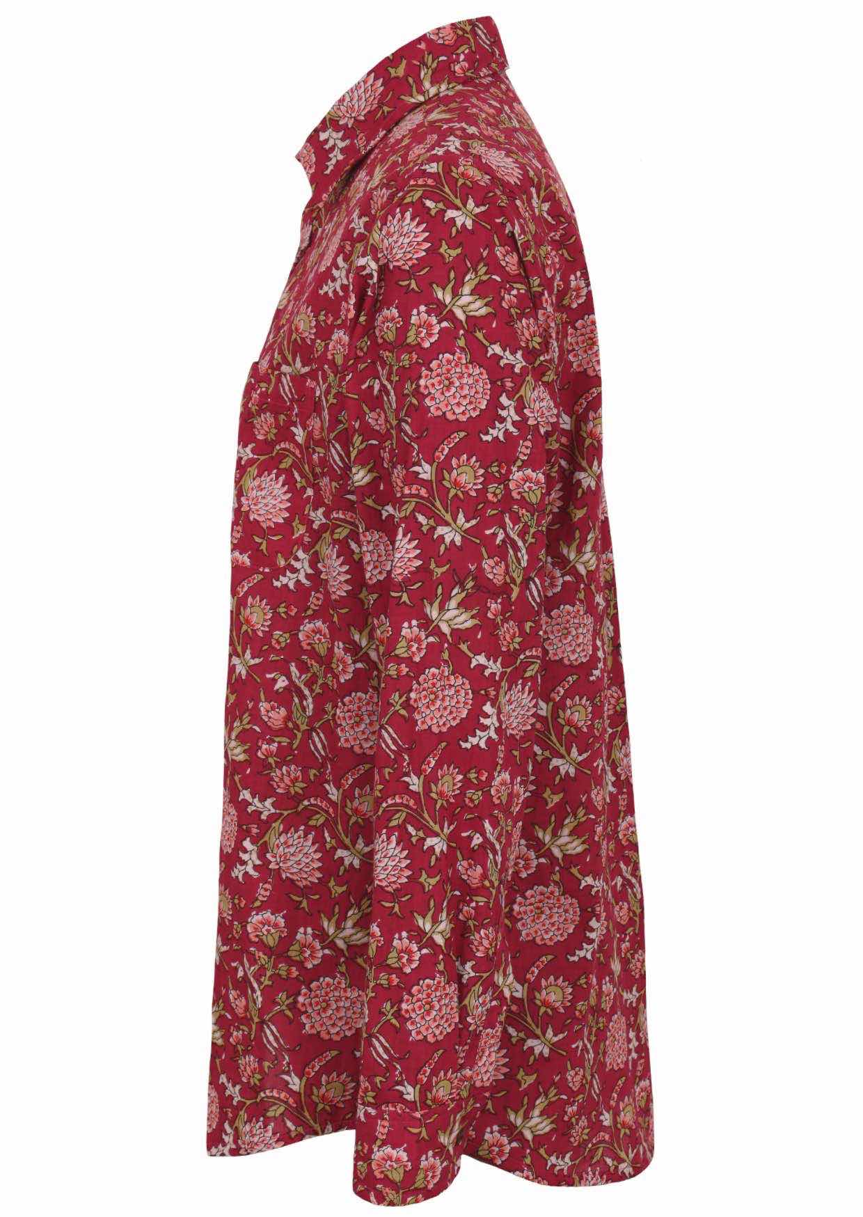 Long Sleeve Men's Cotton Shirt Cranberry