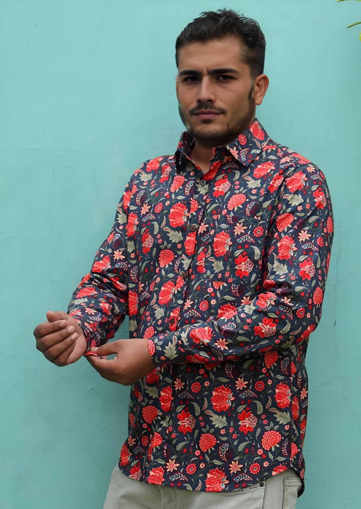 Long Sleeve Men's Cotton Shirt Kaveri