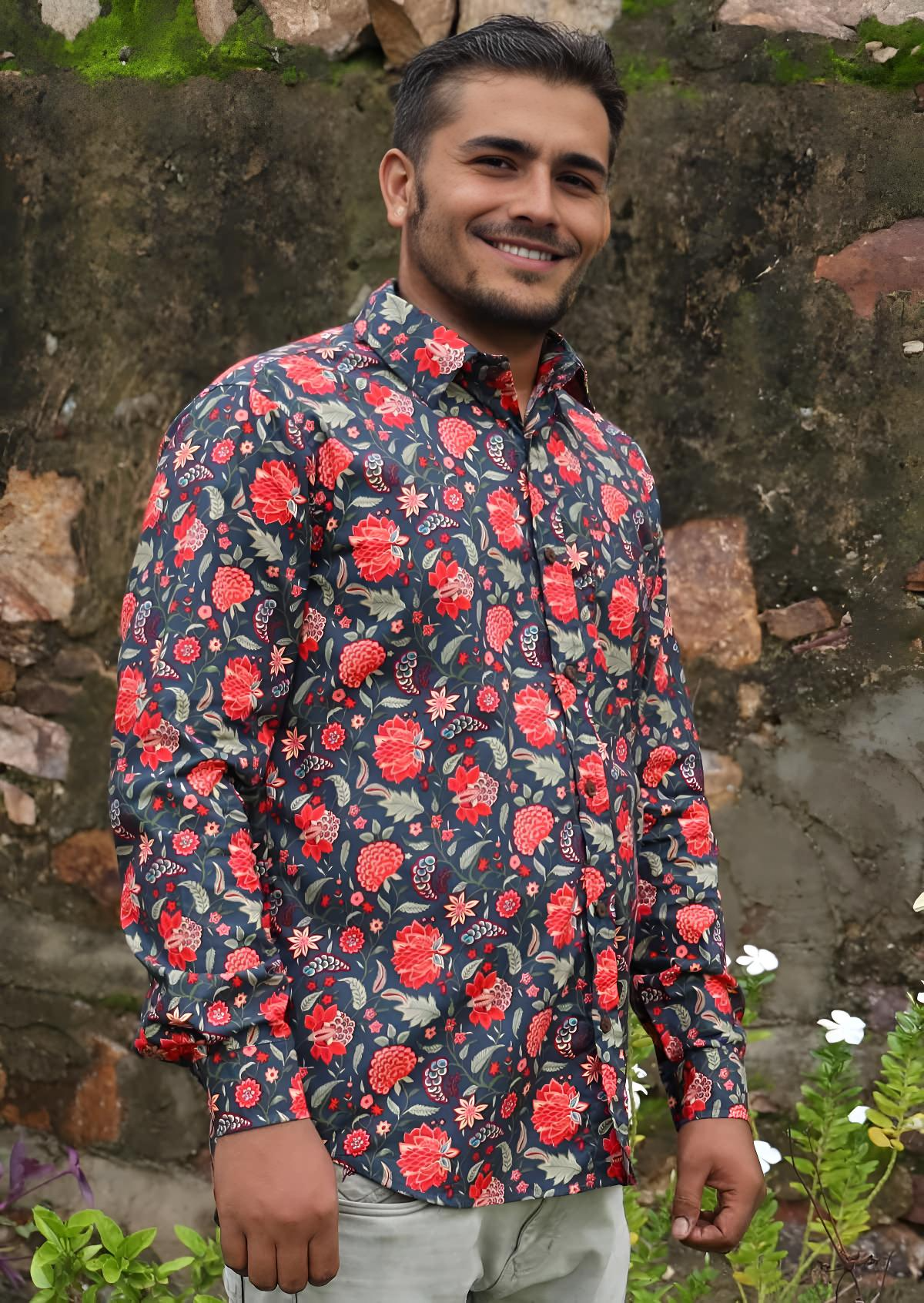 Long Sleeve Men's Cotton Shirt Kaveri