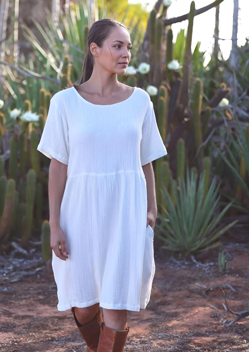 Mabel Dress Natural White