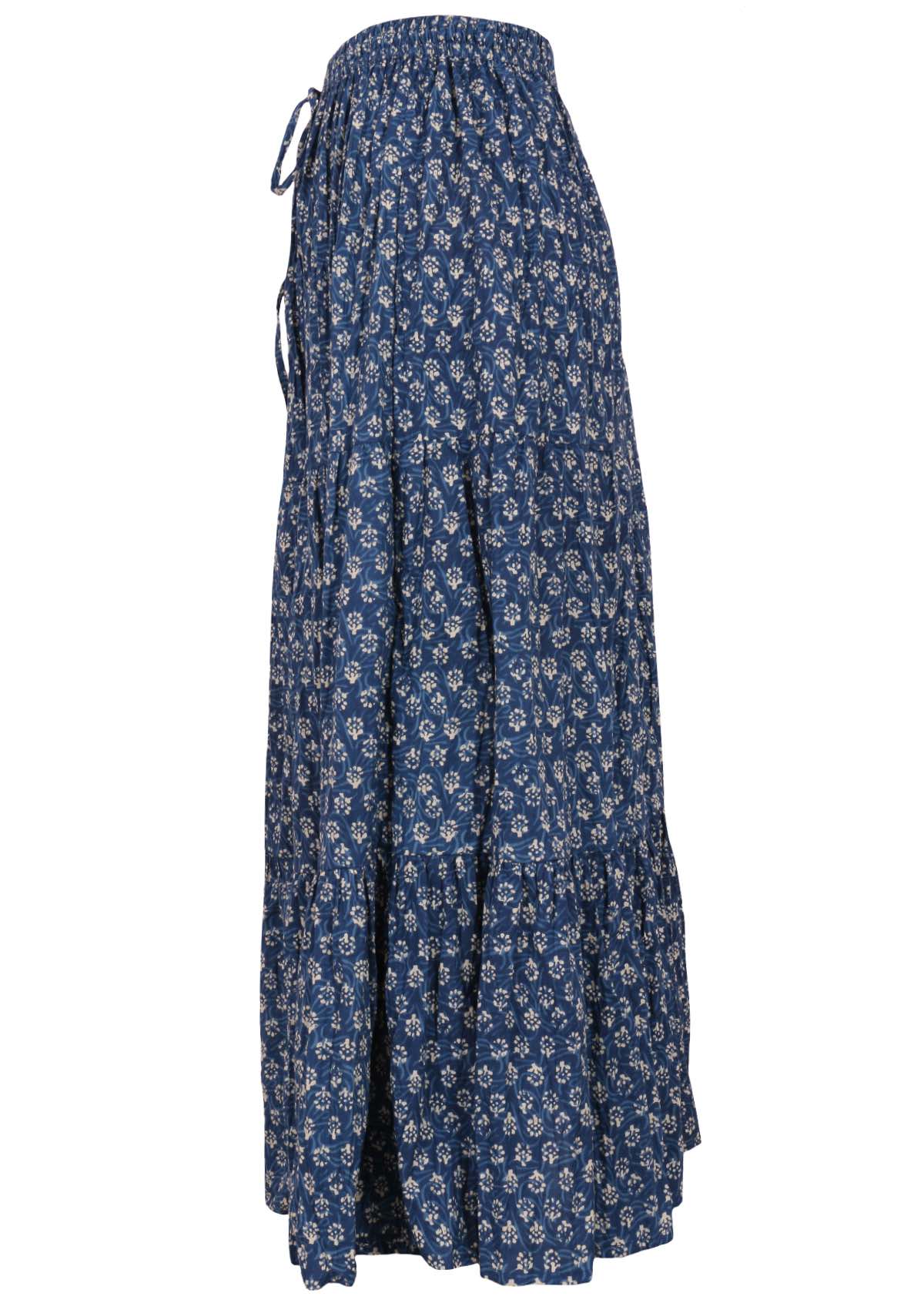 100% cotton maxi skirt with elasticised waist and drawstring
