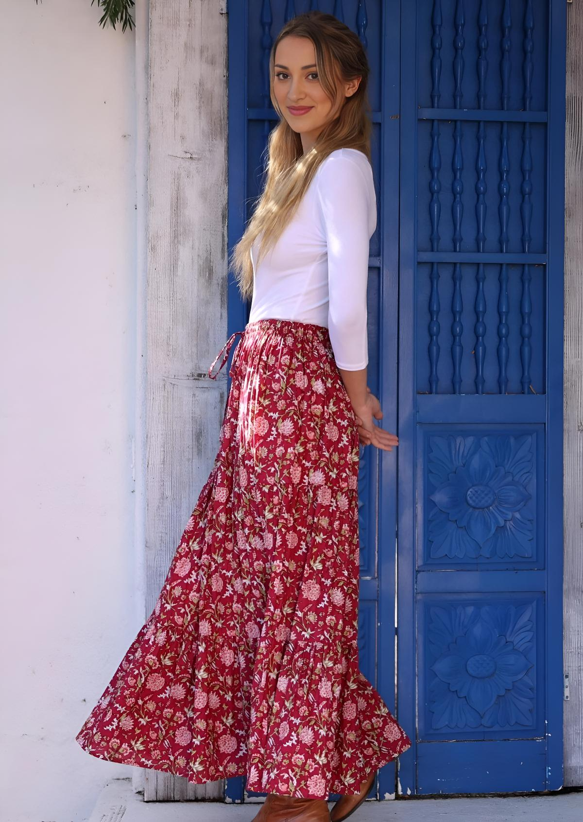 Maxi Skirt Cranberry