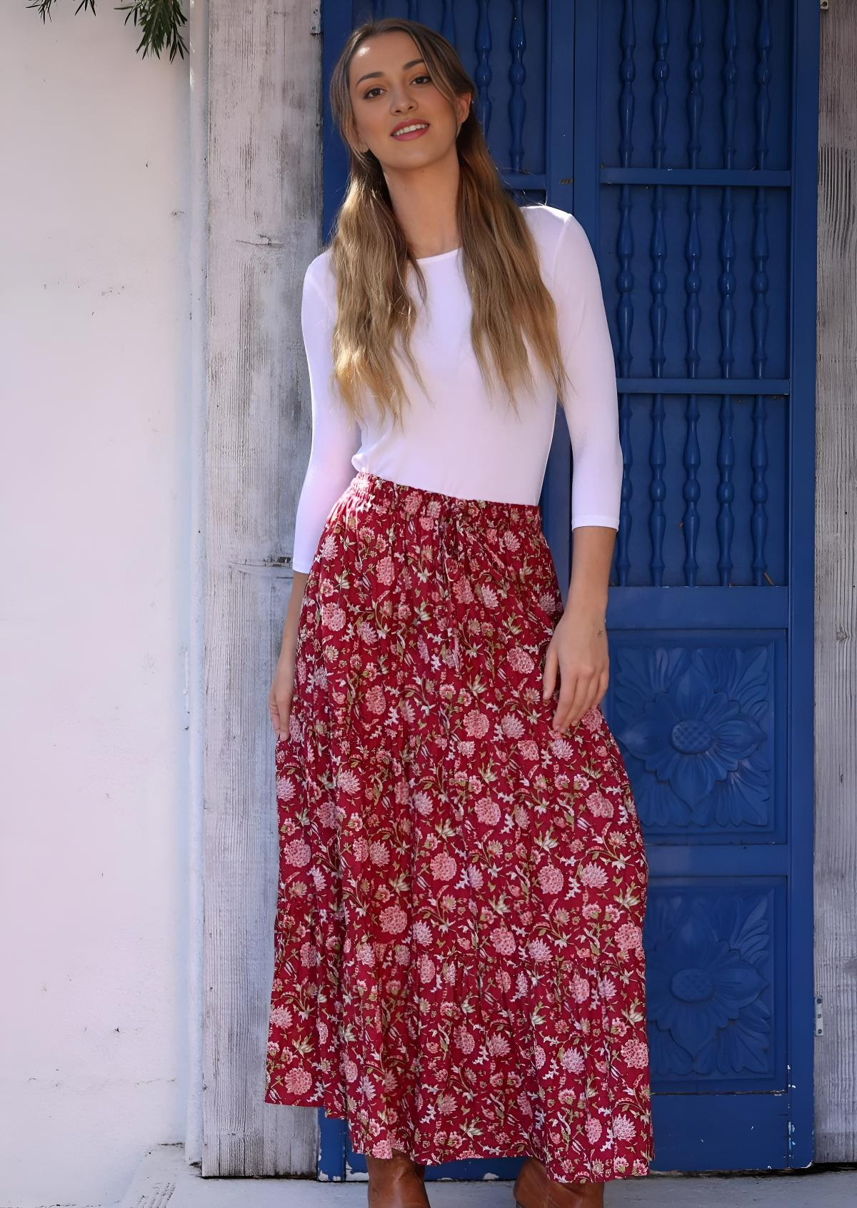 Maxi Skirt Cranberry