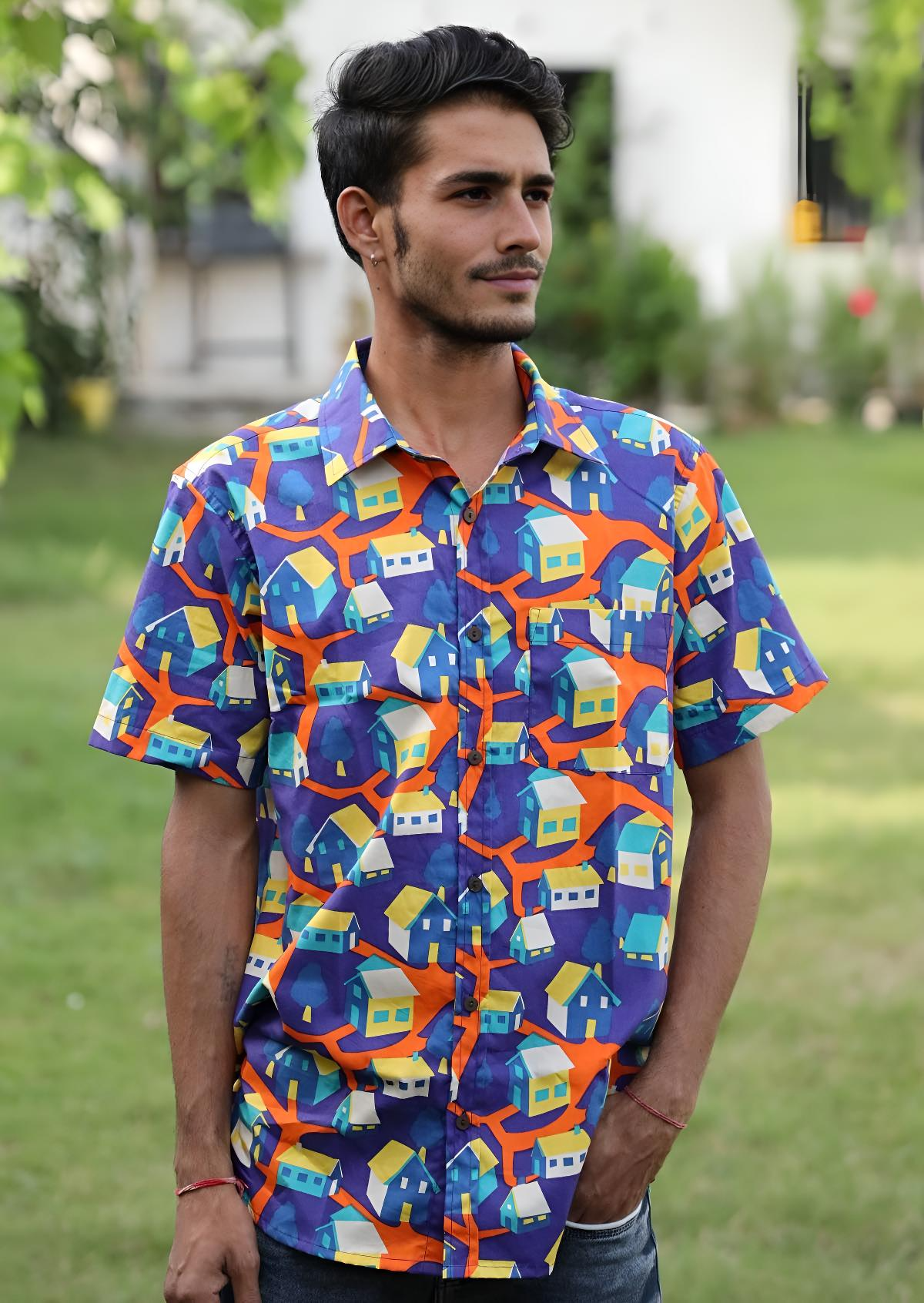 Men's Cotton Shirt Around The Houses