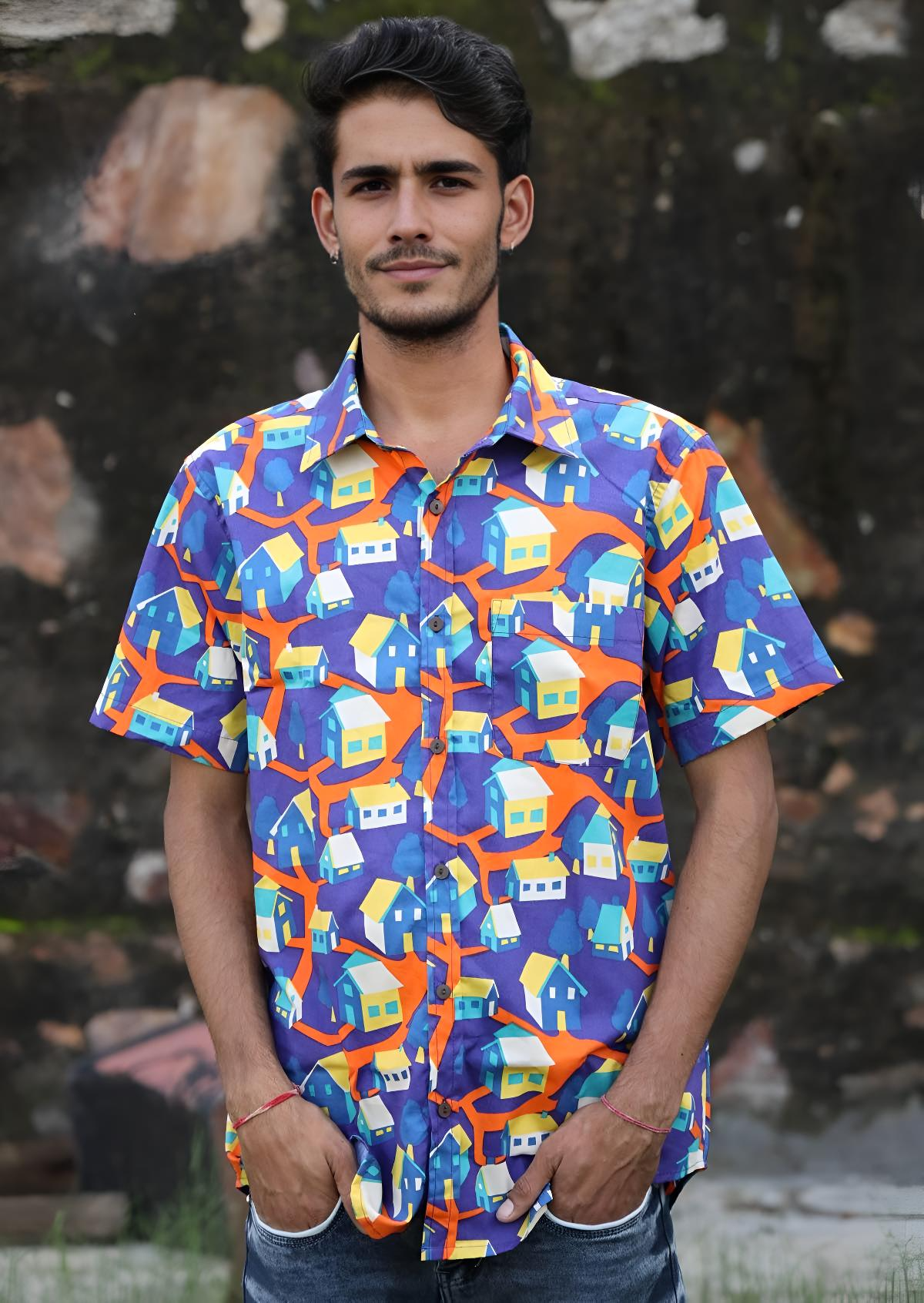 Men's Cotton Shirt Around The Houses