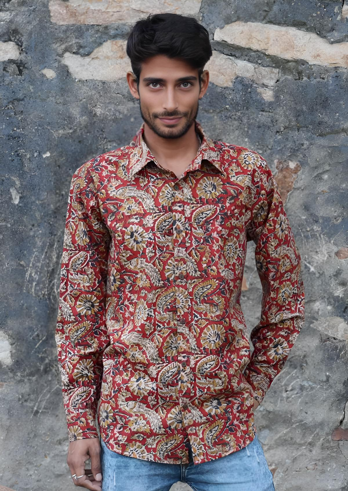 Long Sleeve Men's Cotton Shirt Mayur