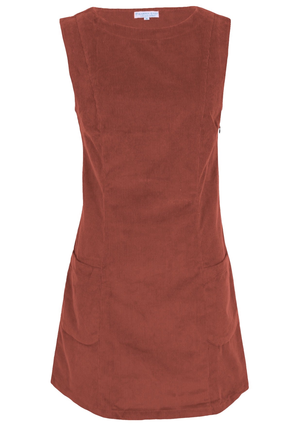 Poly Pocket Tunic Corduroy Burnt Henna