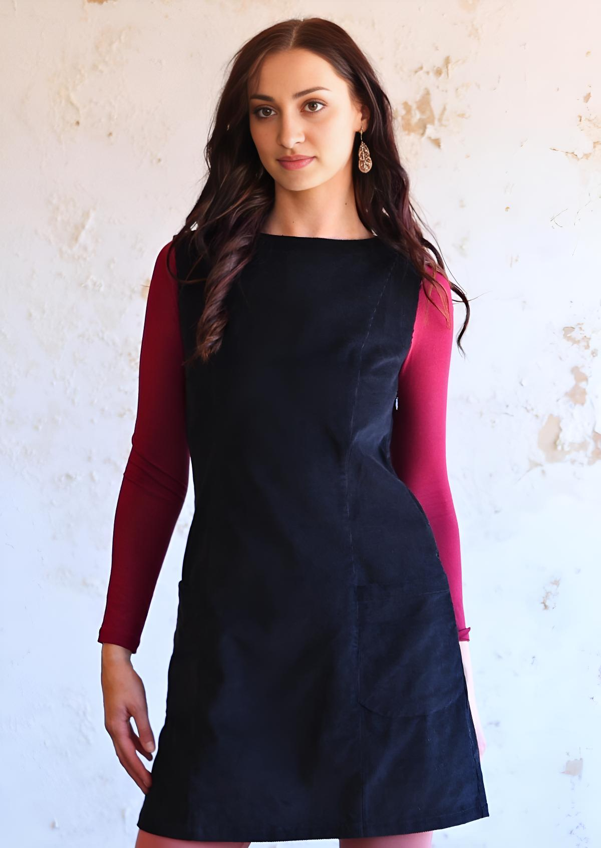 Poly Pocket Tunic Corduroy Black