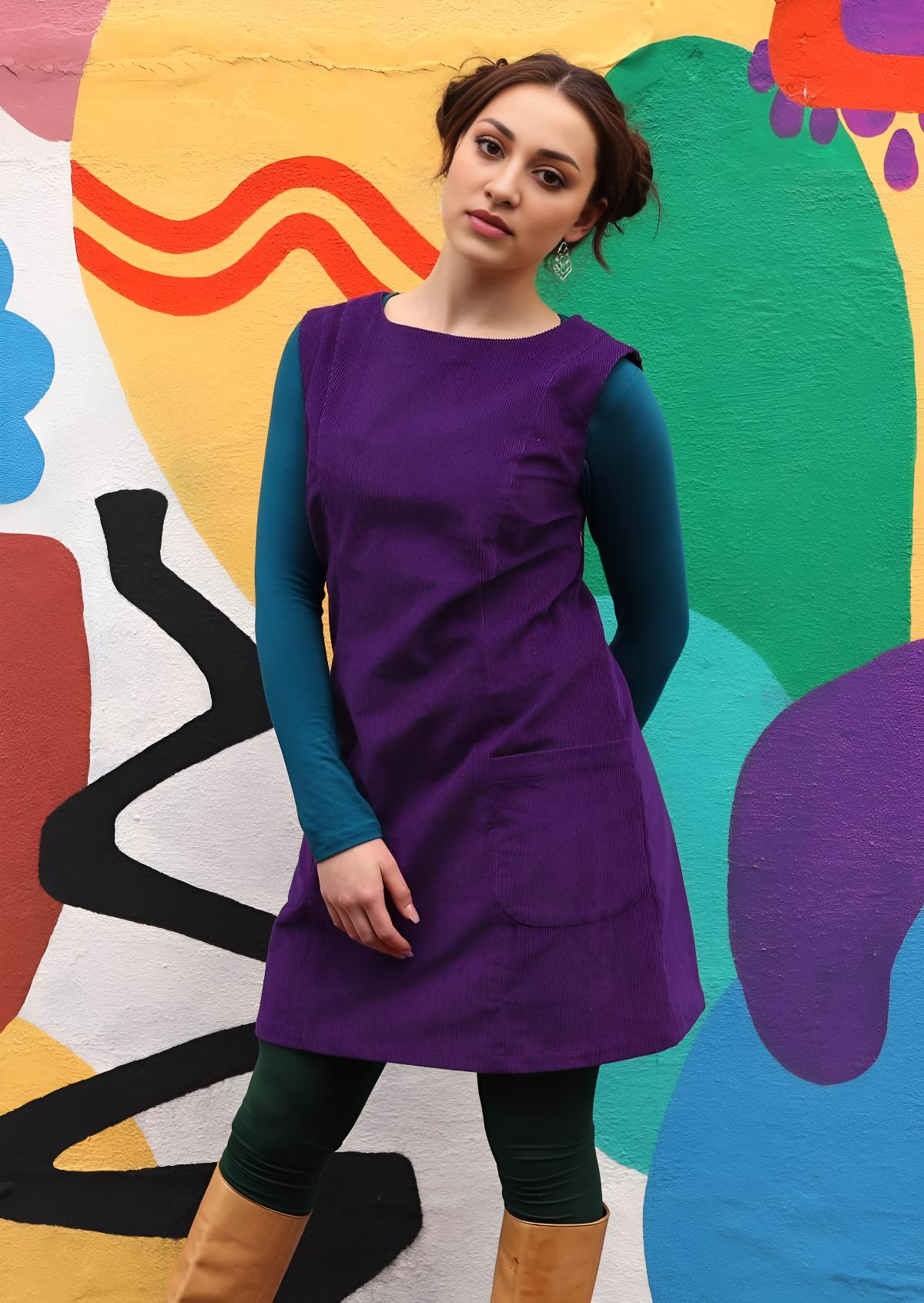 Poly Pocket Tunic Corduroy Purple