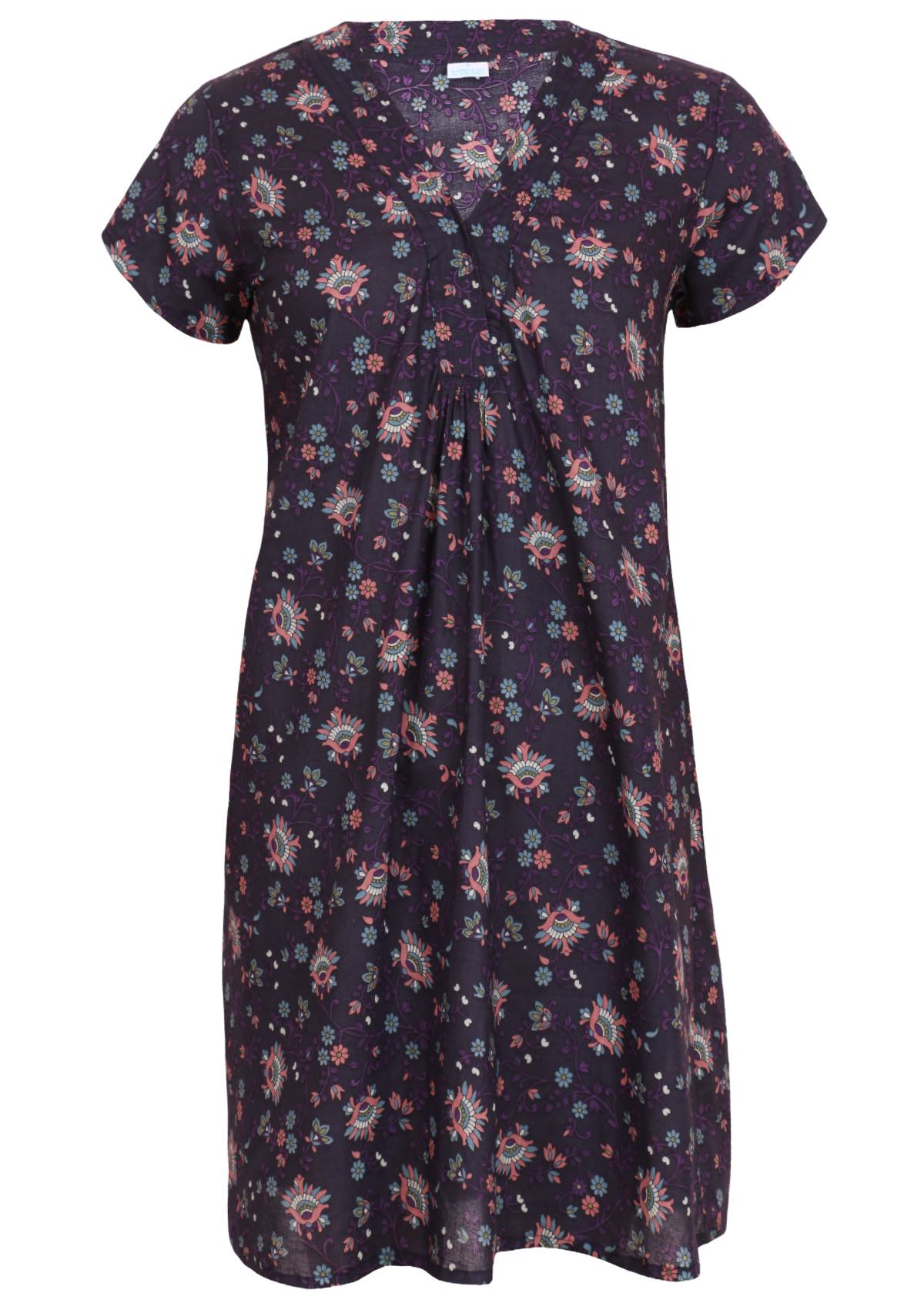 Women's short sleeve tunic in dark purple