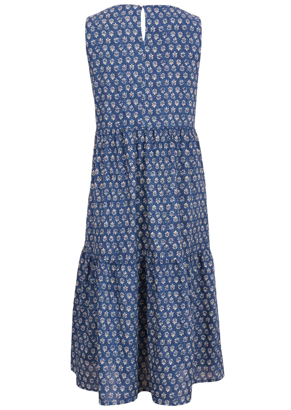 Split and button at the nape of neck for ease when dressing