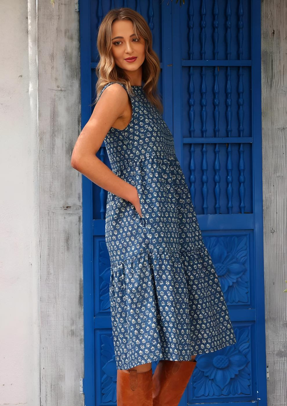 Tully Dress Bluebell