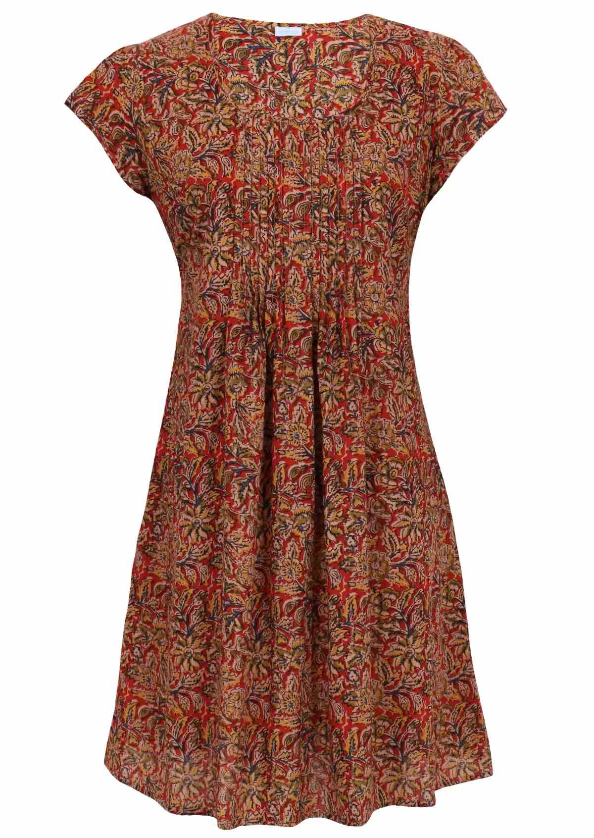 Tulsi Dress Wild Spice front view 100% cotton