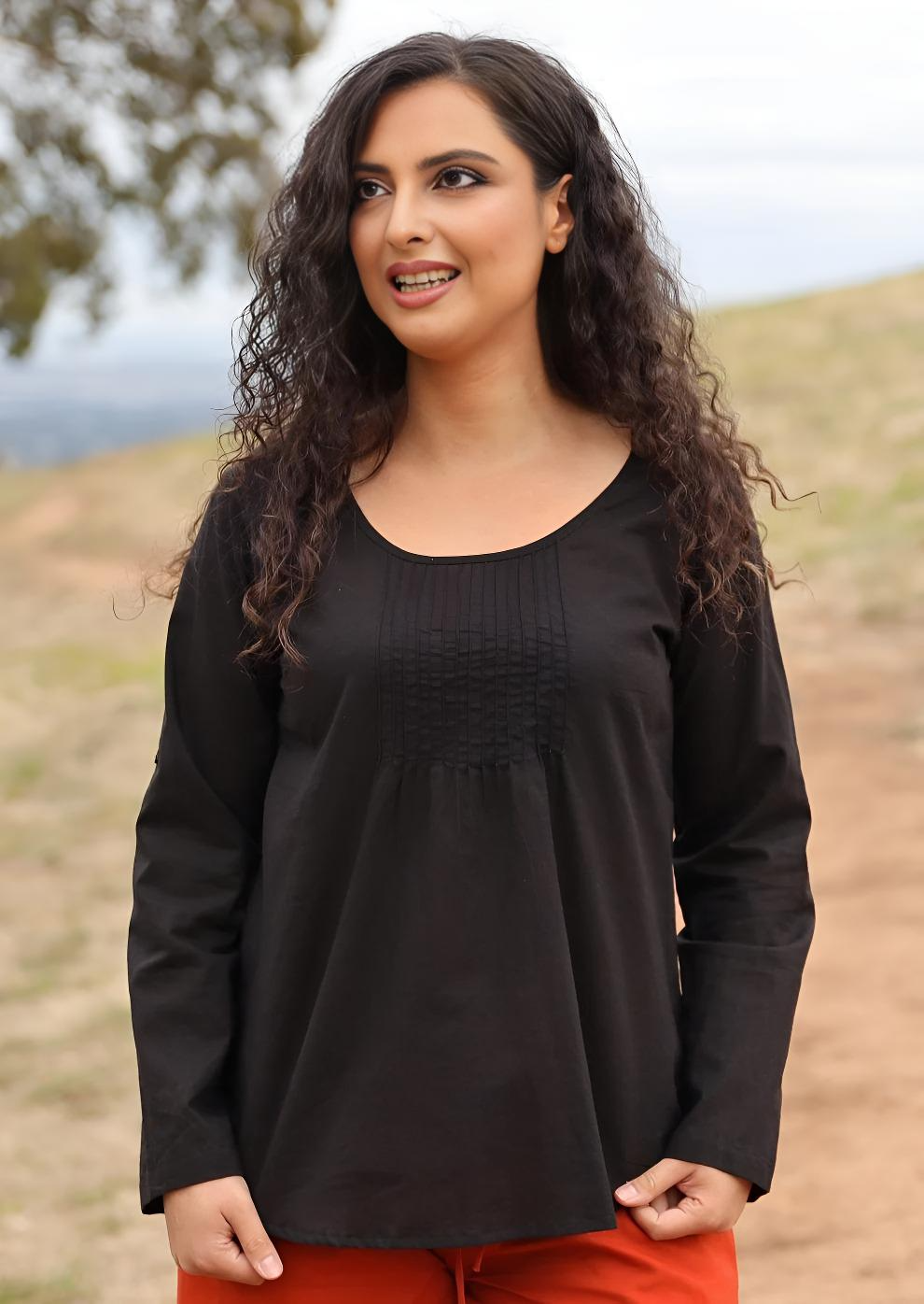 Tulsi Long Sleeve Top Black