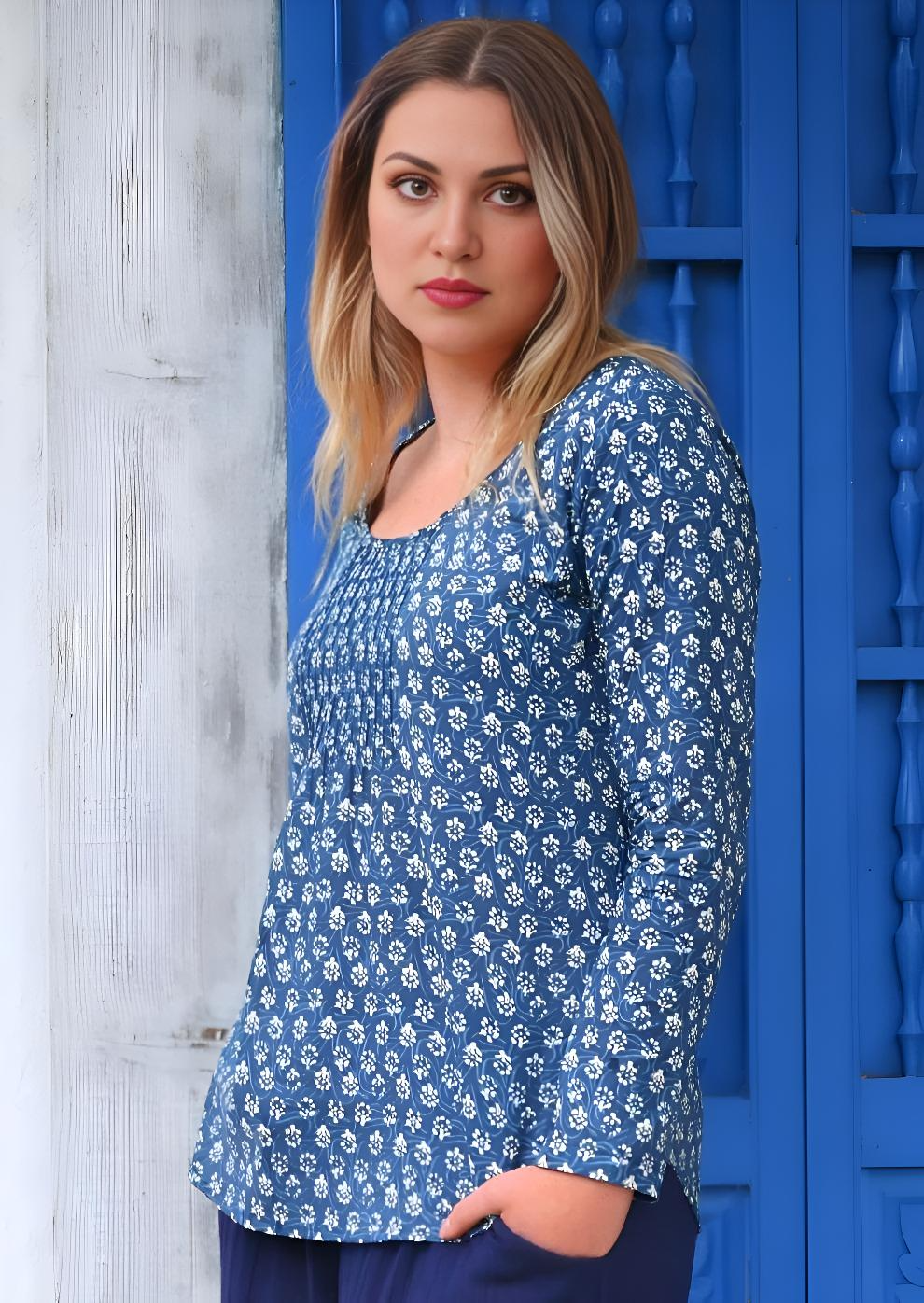 Tulsi Long Sleeve Top Bluebell