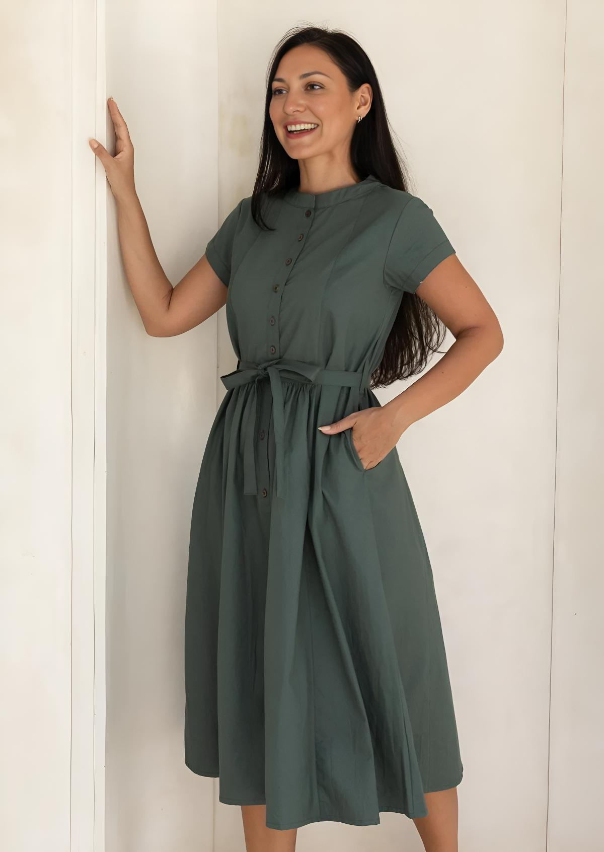 Vivien Dress Jungle Green