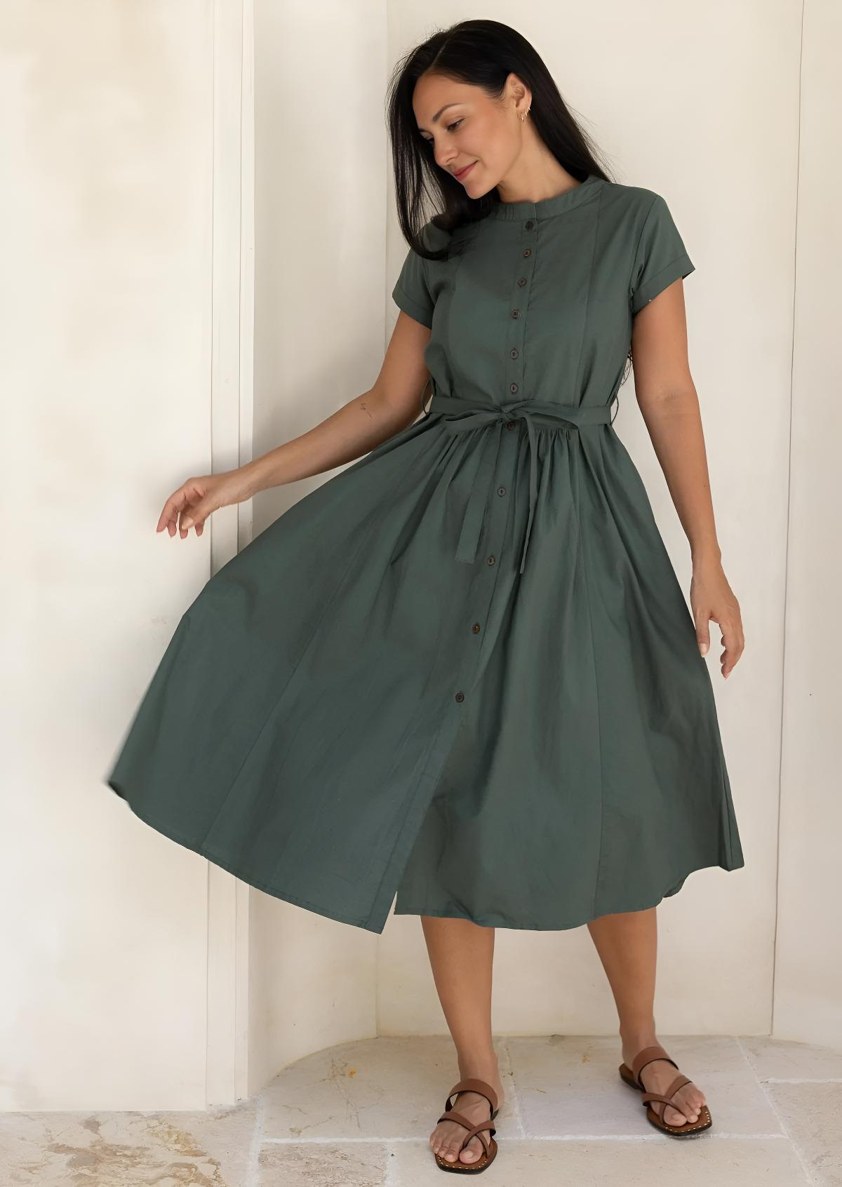 Vivien Dress Jungle Green
