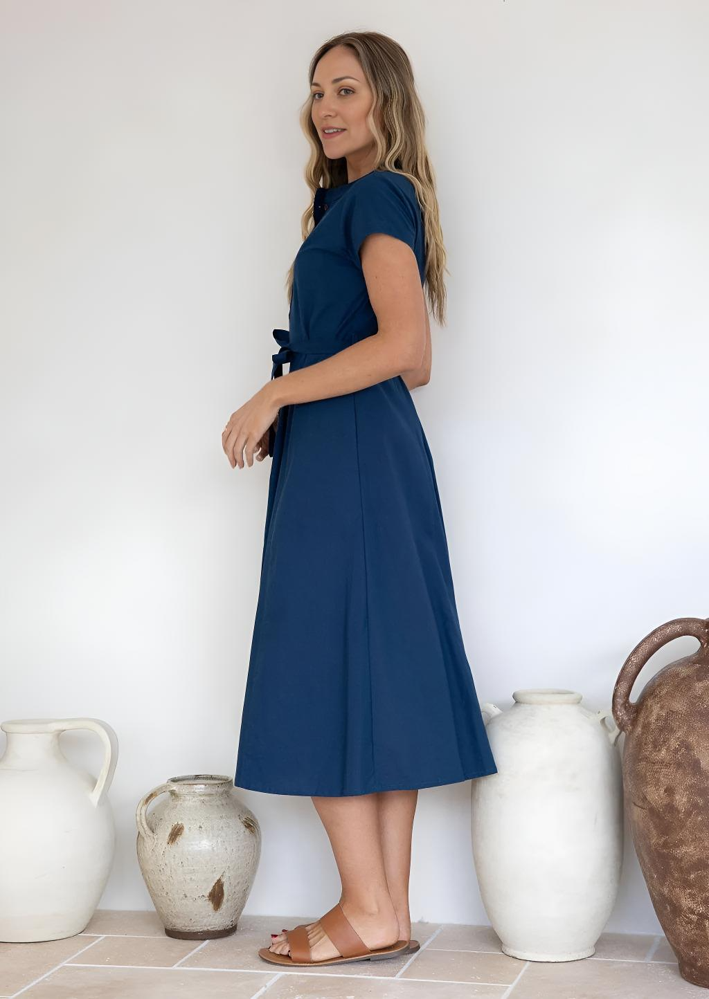 Vivien Dress Navy