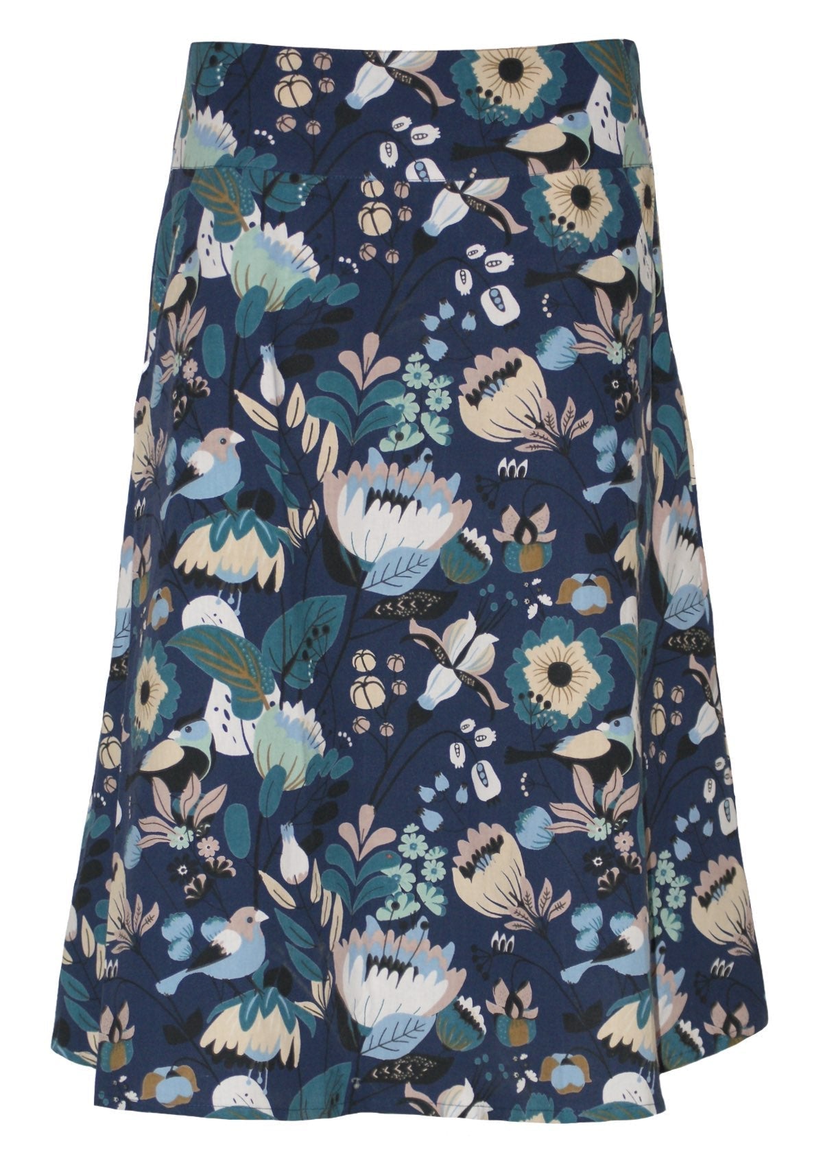 100% cotton blue toned floral women's skirt
