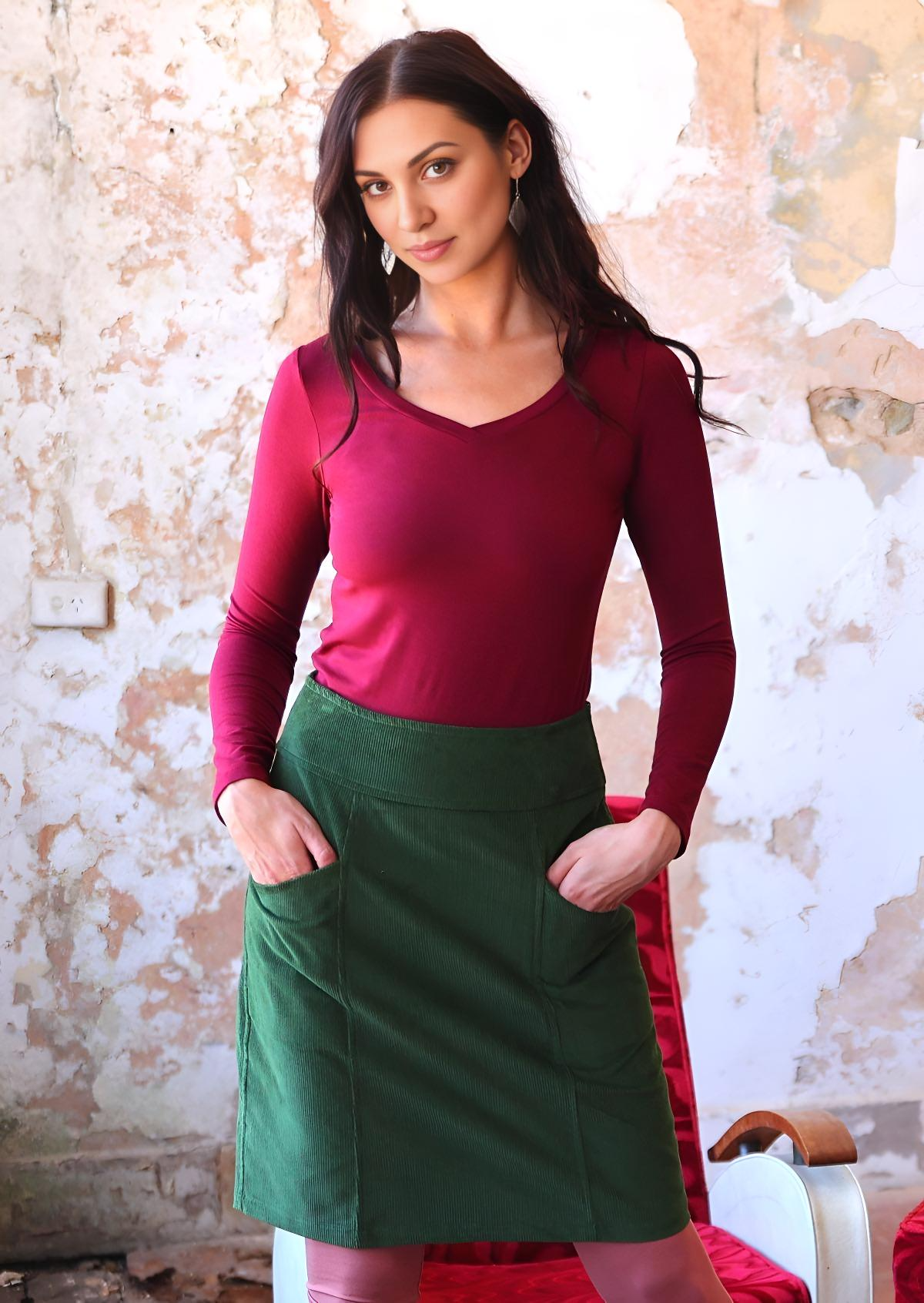 Aalia Skirt Corduroy Green