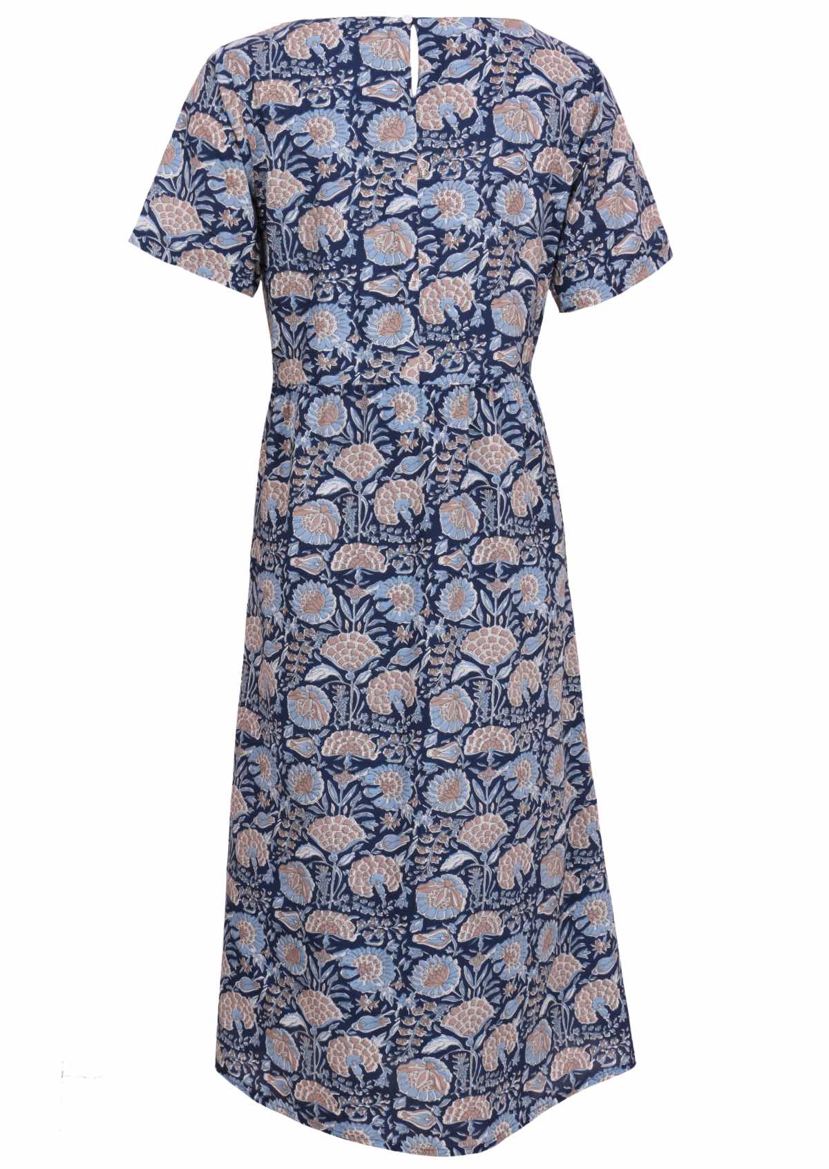 100% cotton dress with split and button at nape of neck for ease when dressing