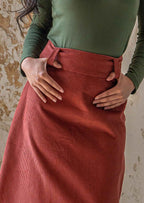 Belt Loop Skirt Corduroy Burnt Henna