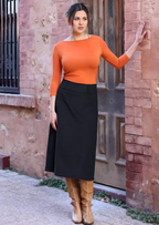 Belt Loop Skirt Corduroy Black