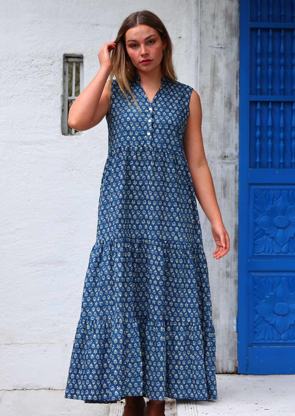 100% cotton maxi dress is super comfortable and stylish, add a belt for a cinched look