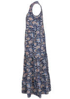Relaxed fit sleeveless lightweight cotton maxi dress