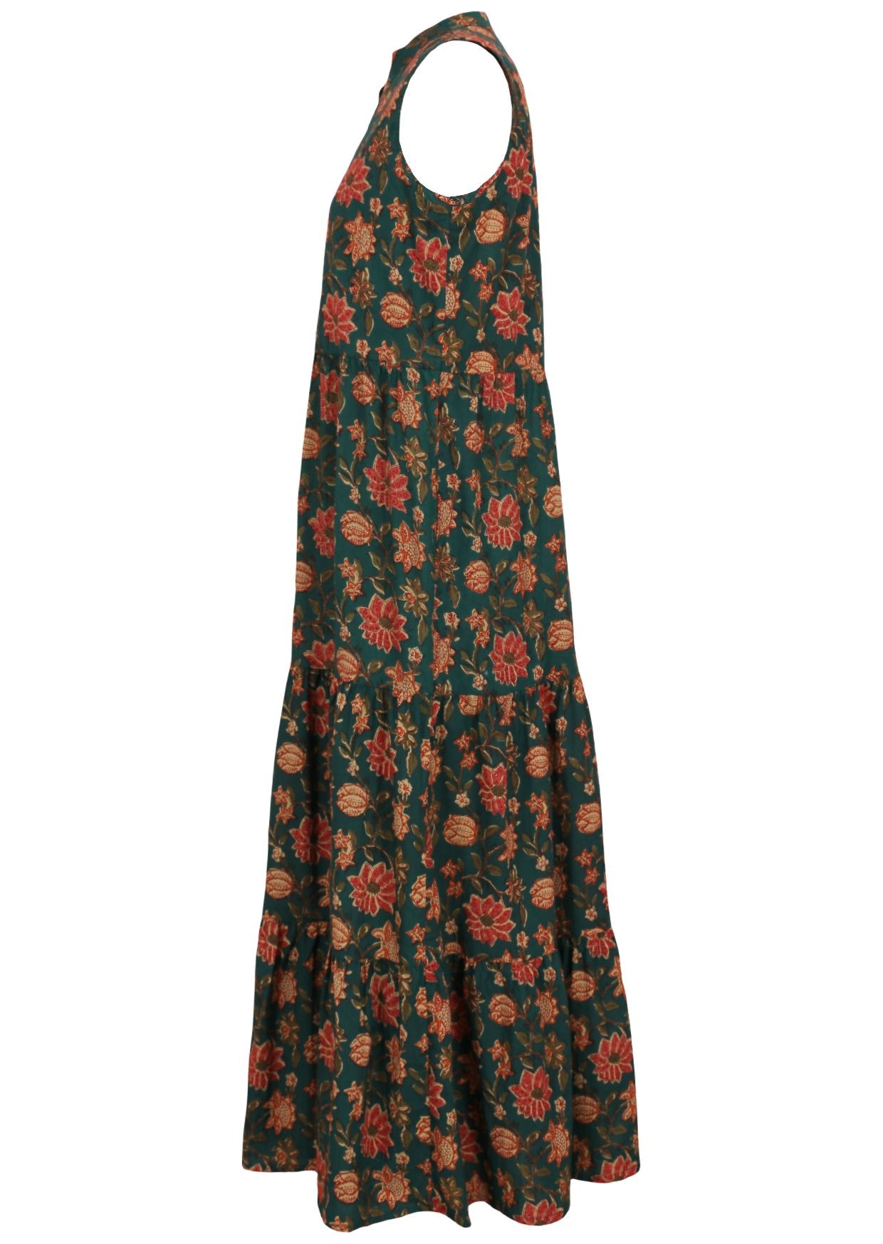 Boho Tiered Maxi Dress Vanya Green
