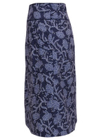Bridgette skirt Neela navy cotton retro pencil skirt side view