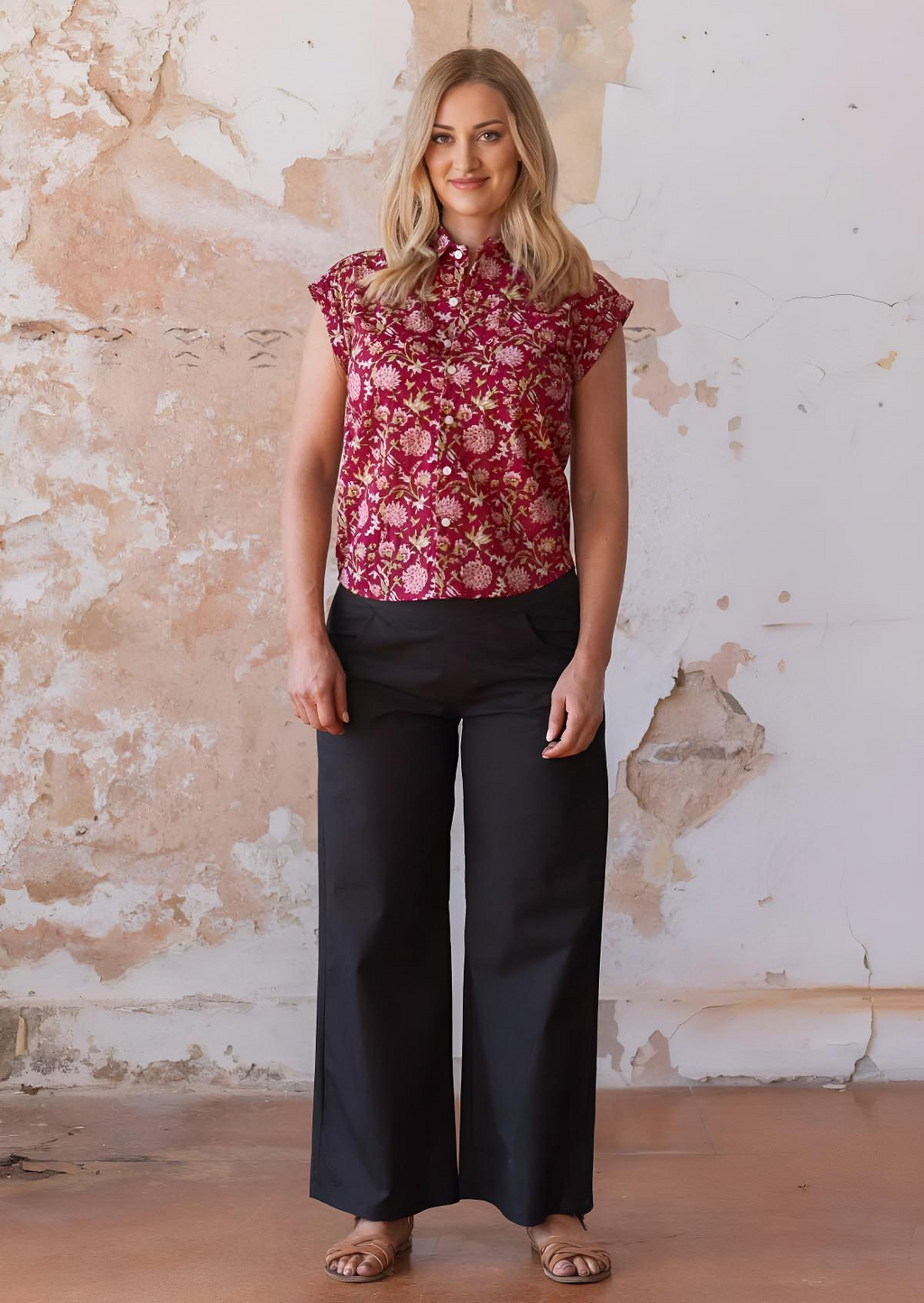 Button Up Shirt Cranberry