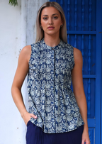 Camille Top Indigo