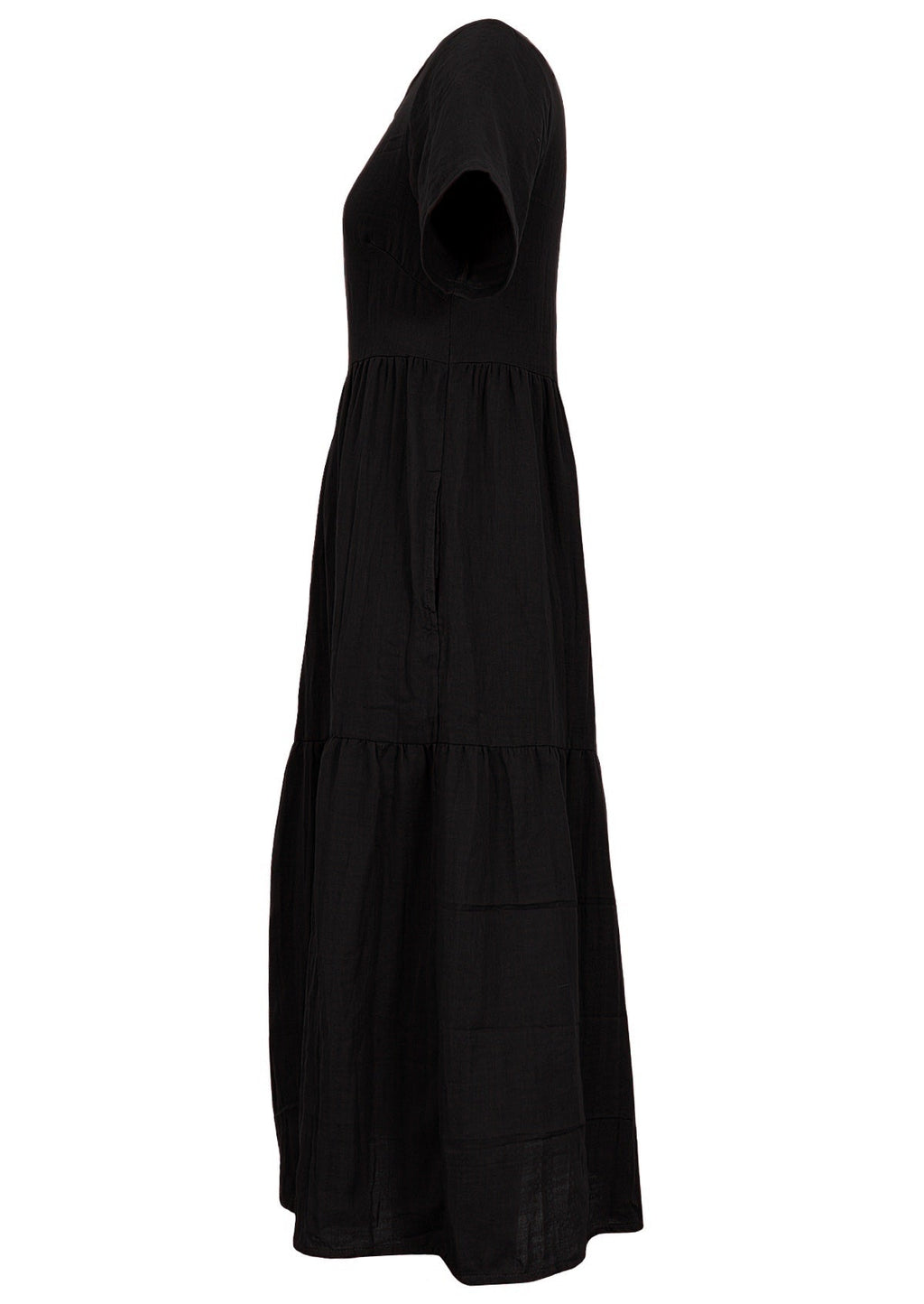 Midi length double layer cotton gauze dress