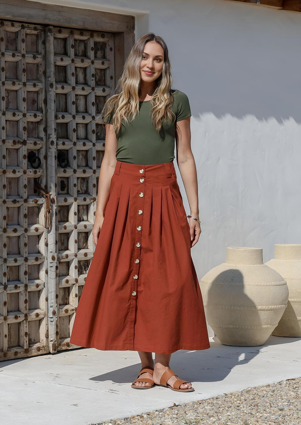 Cora Skirt Burnt Henna